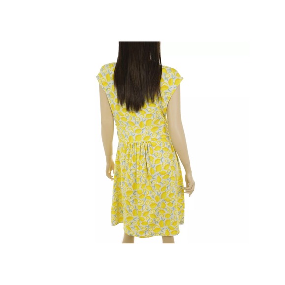 LANDS' END Women's SIZE 1X LARGE Cap Sleeve LEMON PRINT DRESS Twist Accent - Picture 5 of 12